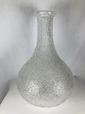 Vintage Crackle Glass Vase Kralik Harrach Baccarat Blenko Type • £12.99