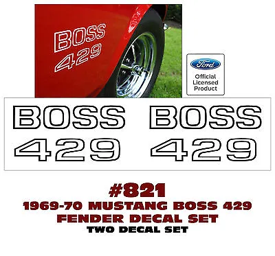 821 1969 1970 Ford Mustang - Boss 429 Fender Decals - Two Decals - Licensed • $29.95