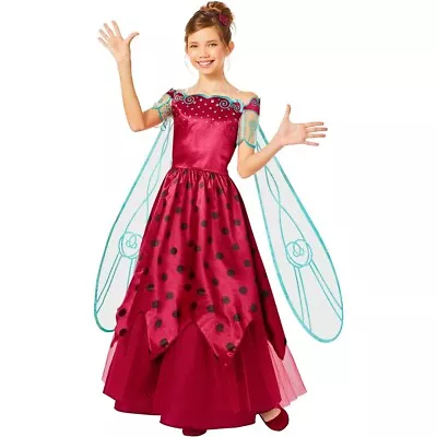 Child Miraculous Ladybug Movie Red Ball Gown Dress Wings Girls Halloween Costume • $23.95