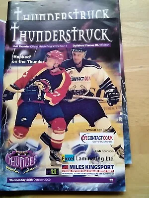 2000/1 Hull Thunder V Guildford Flames Ice Hockey 25/10/00 • £0.99