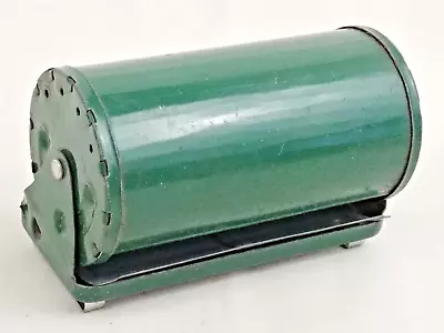 Vintage Fishing Bait Tin Made In Japan Green Metal Rotating Drum Belt Mount Box • $21.97