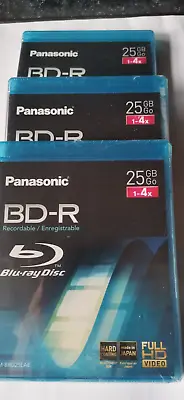 £9.99 • Buy 3 X New Sealed Panasonic BD-R 25gb Recordable Blu Ray Discs