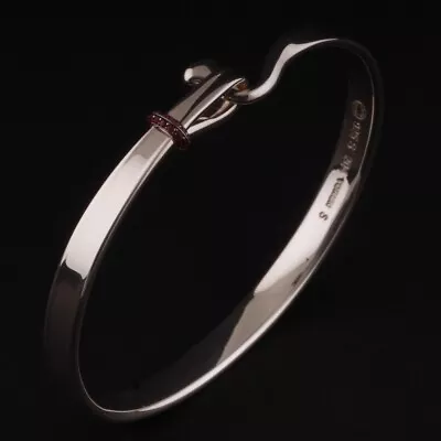 Georg Jensen Sterling Bangle # 204. Pink Sapphire. TORUN. Vivianna Torun. NEW! • $759