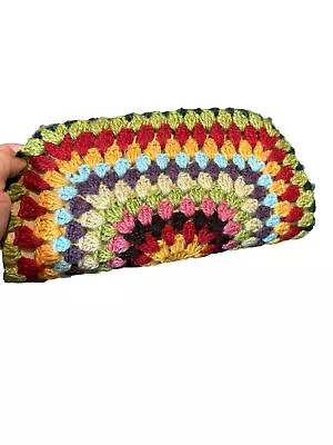 Vintage Clutch Colorful Crotchet Made In India 11” X 5” Pre-Owned • $26.59