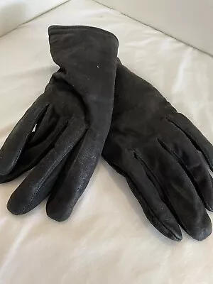 Men's Size Large Wilsons Black Leather Gloves Easy Pull On Wrist Mint Condition • $12