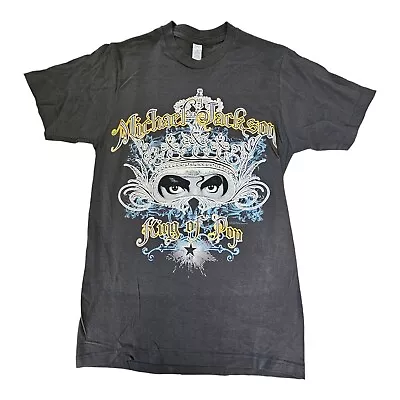 Michael Jackson The King Of Pop Gray T-Shirt Size Small 2009 Eyes Graphic  • $35.09