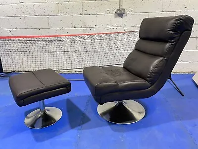 £40 • Buy  leather Swivel Chair With Foot Stool Livingroom Bedroom Furniture