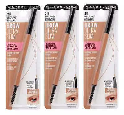 Pack Of 3 Maybelline New York Brow Ultra Slim Pencil Light Blonde 248 • $28.50