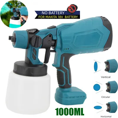 Electric Spray Gun Fence Wall Cordless Paint Airless Sprayer HVLP For Makita • £20.58