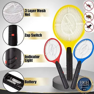 £6.99 • Buy 🔥Electric Fly Insect Swatter Swat Bug Mosquito Wasp Zapper Killer Electronic UK