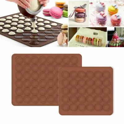 £7.38 • Buy 2 X Silicone Macaron Baking Mat Non-stick Mould Template Pastry Macaroon Cookies