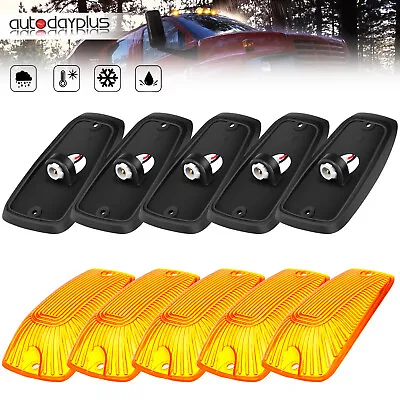 5x 264159AM Cab Roof Top Marker Clearance Light Amber Lens+ 5xBase For Chevy/GMC • $17.84