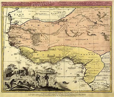 1743 Vintage Style Map Of Western Africa Historic Horn Of Africa - 16x20 • $13.95