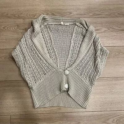 Anthropologie Moth Tan Knit Dolman Short Sleeve Acrylic Wool Sweater Size SM • $23.75