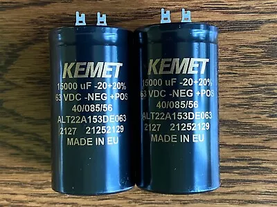 2 New 15000 Uf 63v Kemet Main Filter Capacitors Pioneer SA-706 EXACT FIT 40mm • $40