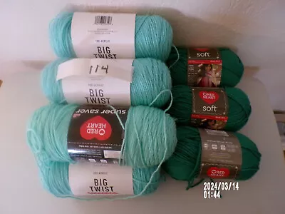 Lot #114-mixed Pastel Green 9 Full Skeins Smoke Free.-will-list Colors • $16