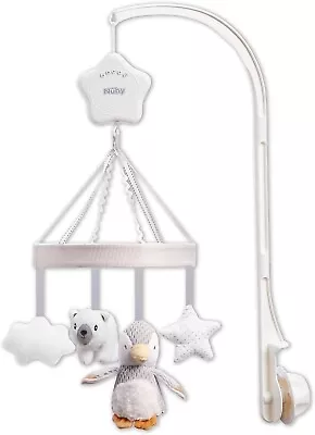 Nuby Penguin Musical Cot Mobile For Babies Spinning Baby Mobile Adjustable Arm • £17