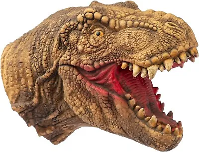 Dinosaur T-REX Hand Puppet Soft Rubber Realistic T-REX Head - Kds Toys • £4.99