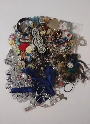 Vtg To Mod Junk Jewelry Lot Mostly Wearable 3 Lbs Loft Cookie Lee Rhinestones • $24