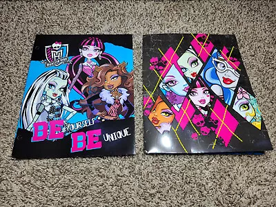 2013 Monster High Folders New 2 Pocket School Portfolio 2 Folders Mattel Back  • $15