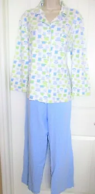 Carernet/Adonna Blue Coffee Cup-Theme Pajamas: LS Button Top Pull-on Pant L • $11.92