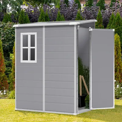 Plastic Outdoor Garden Shed 5x4FT Storage Sheds Tool Box Small House Lockable • £259.95