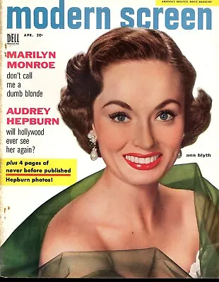 MODERN SCREEN April 1955 ANN BLYTH Cover MARILYN MONROE Audrey Hepburn Vv • $9.99