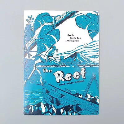 $79.95 • Buy Restaurant Postcard Menu The Reef Tiki Bar Long Beach Los Angeles CA 50s Vintage