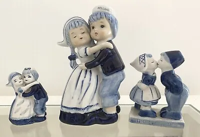 £14.99 • Buy Vintage Dutch Holland Ornaments Figurines Boy Girl Delft Blue Hand Painted