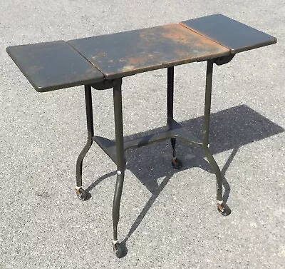 $95 • Buy Old Vtg Industrial Metal Typewriter Table Stand Fold Toledo Guild Product Inc