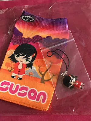 Cute  'susan'  Illustrated Phone Sock Cover + Charm For Iphone Se Or Similar NEW • £1.50