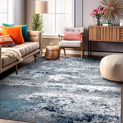 Rugshop Area Rugs Distressed Modern Abstract Watercolor Carpets Living Room Rugs • $88.67