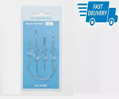 5 Repair Needles - Leatherwork Upholstery Sacking Darning & Embroidery  • £2