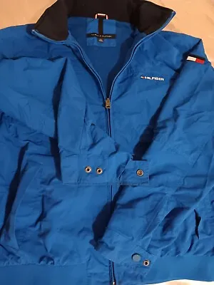 Tommy Hilfiger. Men XL Windbreaker Jacket. Blue. Water Resistant With Hood. Mint • $19.99