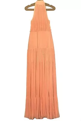 VERONICA BEARD Lilliana Long Pleated Maxi Dress Coral Pink (MSRP $698) • $78.99