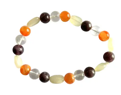 Quartz Lepidolite Carnelian Moonstone Bracelet Fashion Jewelry Gift Crystal • $11.99