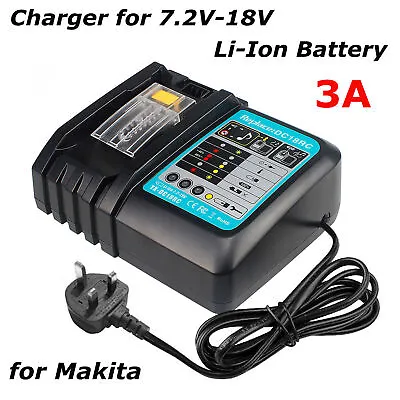 Battery Charger For Makita DC18RC 7.2V-18V BL1415 BL1830 BL1840 BL1850 BL1860 • £16.89