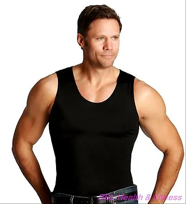 INSTASLIM Men's Muscle Tank Compression  T-Shirt - Black - S-3XL Insta Slim • $45.95
