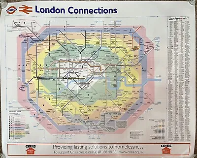 October 2002 London Railways Map - Station Wall - Quad Royal Laminated • £16.99