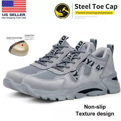 Work Boots Mens Safety Shoes Steel Toe Sneakers Indestructible Shoes Breathable • $26.99