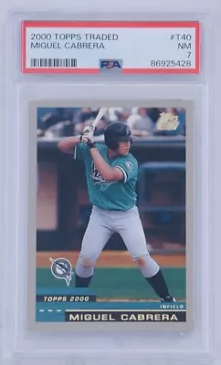 2000 Topps Traded Miguel Cabrera Rookie RC #T40 PSA 7 Near Mint Florida Marlins  • $69.99