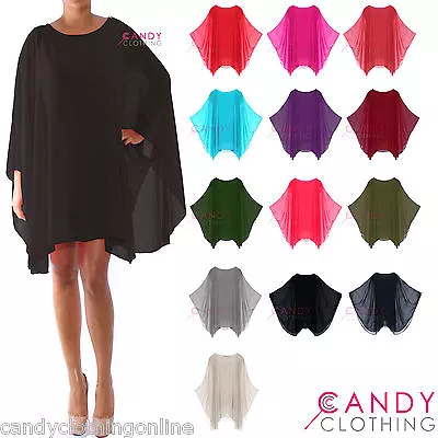 £14.98 • Buy Baggy Oversize Size Batwing Kaftan Tunic Mini Top Blouse Plus Size 10 - 24 S XXL