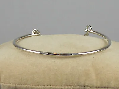 Vince Camuto Polished Silvertone Crystal Bar Charm Chained Cuff Bracelet $38 • $12.50