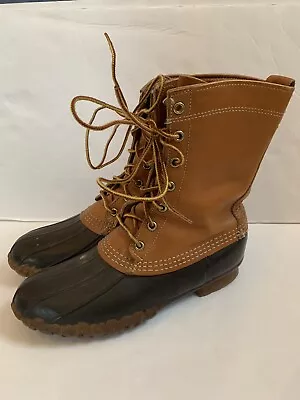 VTG WOMENS L.L. BEAN BY MAINE HUNTING BROWN BOOTS SIZE 8 L Made In USA • $39.50