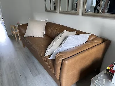 £1200 • Buy Halo Groucho Large 3 Seater Sofa Riders Nut Leather RRP £2099