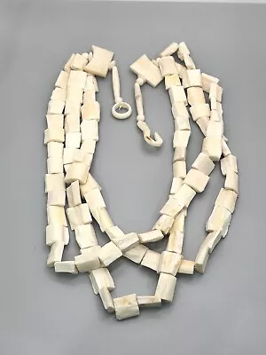 Carved Bovine Bone Vintage Necklace • $20