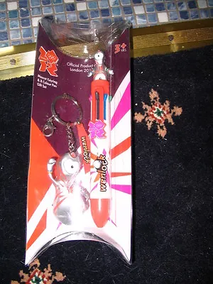 London 2012 Olympics Wenlock 8 Colour Pen & Keyring Brand New • £6.99