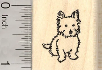 Terrier Dog Rubber Stamp Yorkie Westie Cairn Small D26819 WM • $14