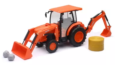 New Ray SS-33123A 1/18 Scale Kubota Farm Tractor Backhoe Loader Made Of Durable • $61.22