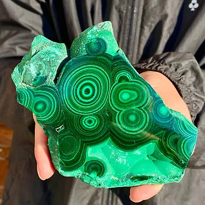 445G Natural Quartz Malachite Egg Crystal Hand-polished Reiki Healing • $88